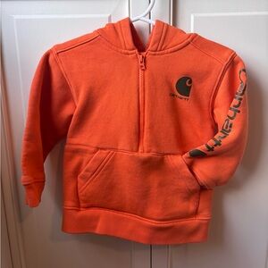Carhartt Orange Cropped Sweatshirt with Half-Zip